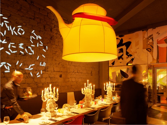 Miss Ko - Photograph of a Japanese inspired chandelier at the restaurant