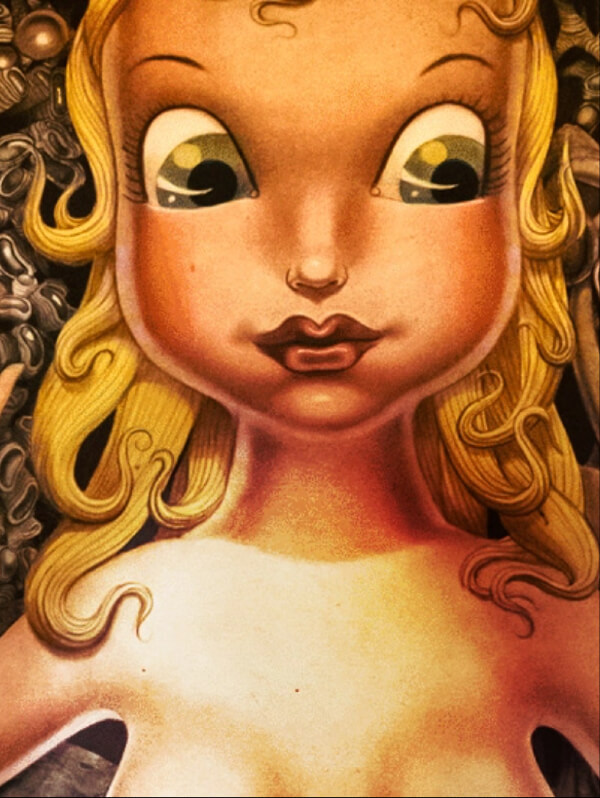 Miss Kō - Illustration d'un personnage de la fresque du restaurant